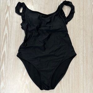 Aerie Black One Piece Swimsuit ruffle size M medium
